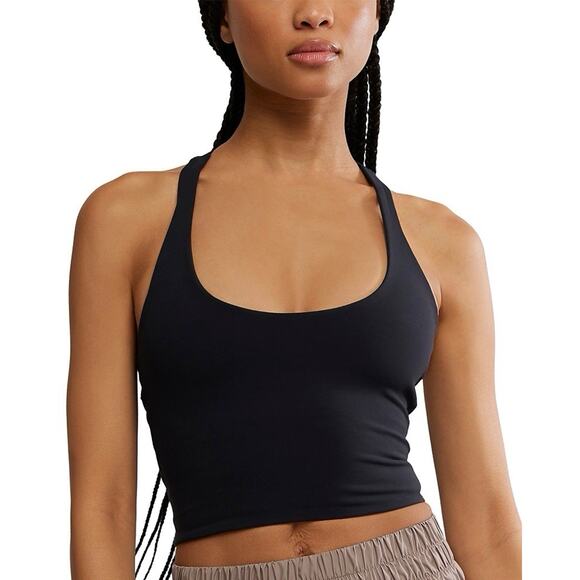 Free People Movement Never Better Halter Crop NWT in Black Size S $58 - Picture 1 of 6